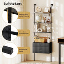 6-Tier Ladder Bookcase with 2 Drawers and Metal Frame-Black by LJGDeals