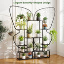 6-Tier Metal Plant Stand Ladder Display Rack with Hanging Hooks-Black by LJGDeals