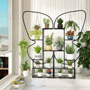 6-Tier Metal Plant Stand Ladder Display Rack with Hanging Hooks-Black by LJGDeals