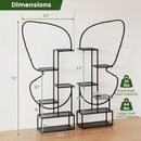6-Tier Metal Plant Stand Ladder Display Rack with Hanging Hooks-Black by LJGDeals