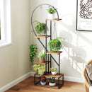 6-Tier Metal Plant Stand 2 Half-Heart-Shape Ladder Plant Shelves-Coffee by LJGDeals