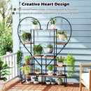 6-Tier Metal Plant Stand 2 Half-Heart-Shape Ladder Plant Shelves-Coffee by LJGDeals