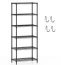 6-Tier Metal Storage Shelving Unit with V-Shaped Wire Rack and 900 LBS Capacity-Black by LJGDeals