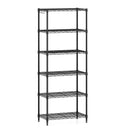 6-Tier Metal Storage Shelving Unit with V-Shaped Wire Rack and 900 LBS Capacity-Black by LJGDeals
