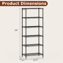 6-Tier Metal Storage Shelving Unit with V-Shaped Wire Rack and 900 LBS Capacity-Black by LJGDeals