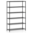 6-Tier Metal Storage Shelving Unit with V-Shaped Wire Rack for Home Garage-Black by LJGDeals