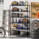 6-Tier Metal Storage Shelving Unit with V-Shaped Wire Rack for Home Garage-Black by LJGDeals