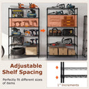 6-Tier Metal Storage Shelving Unit with V-Shaped Wire Rack for Home Garage-Black by LJGDeals