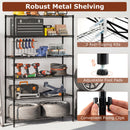 6-Tier Metal Storage Shelving Unit with V-Shaped Wire Rack for Home Garage-Black