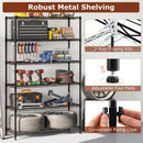 6-Tier Metal Storage Shelving Unit with V-Shaped Wire Rack for Home Garage-Black by LJGDeals