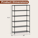 6-Tier Metal Storage Shelving Unit with V-Shaped Wire Rack for Home Garage-Black by LJGDeals