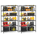 6-Tier Metal Storage Shelving Unit Set of 2 Adjustable Utility Shelf with V-Shaped Wire Rack-Black by LJGDeals