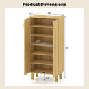 6-Tier Modern Freestanding Wooden Shoe Cabinet with Doors and Removable Shelves-Oak by LJGDeals