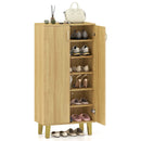 6-Tier Modern Freestanding Wooden Shoe Cabinet with Doors and Removable Shelves-Oak by LJGDeals