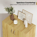 6-Tier Modern Freestanding Wooden Shoe Cabinet with Doors and Removable Shelves-Oak by LJGDeals