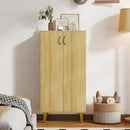 6-Tier Modern Freestanding Wooden Shoe Cabinet with Doors and Removable Shelves-Oak by LJGDeals
