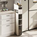 5-Tier Narrow Bathroom Storage Cabinet with Drawers and Tissue Box by LJGDeals