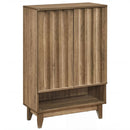 6-Tier Shoe Storage Organizer with 2 Fluted Doors-Oak by LJGDeals