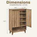 6-Tier Shoe Storage Organizer with 2 Fluted Doors-Oak by LJGDeals