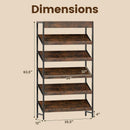 6-Tier Tall Freestanding Bookshelf with Angled Shelves for Home Office-Rustic Brown by LJGDeals