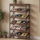 6-Tier Tall Freestanding Bookshelf with Angled Shelves for Home Office-Rustic Brown by LJGDeals