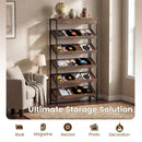 6-Tier Tall Freestanding Bookshelf with Angled Shelves for Home Office-Rustic Brown by LJGDeals