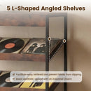 6-Tier Tall Freestanding Bookshelf with Angled Shelves for Home Office-Rustic Brown by LJGDeals