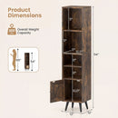 6-Tier Tall Narrow Bookcase 54 Inches Slim Storage Cabinet by LJGDeals