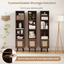 6-Tier Tall Narrow Bookcase 54 Inches Slim Storage Cabinet by LJGDeals