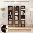 6-Tier Tall Narrow Bookcase 54 Inches Slim Storage Cabinet