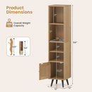 6-Tier Tall Narrow Bookcase 54 Inches Slim Storage Cabinet by LJGDeals