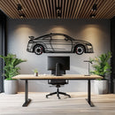 Audi TT Metal Car Wall Art with Rotating Wheels - Iconic Sports Coupe Silhouette Decor - Interactive Automotive Wall Art- KAFMEKA099