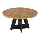 Round Dining Table for 4, 47" Wooden Kitchen Table Farmhouse Dinner Table