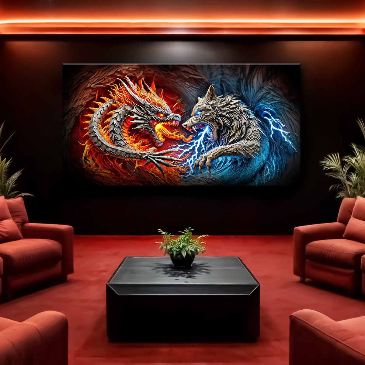 3D Dragon and Wolf Wall Art II, photo 2 of 10