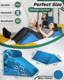 LX11 5-Piece Support for Abdominal Recovery & Lower Back Rest, Wedge Pillow Set, Ocean Blue