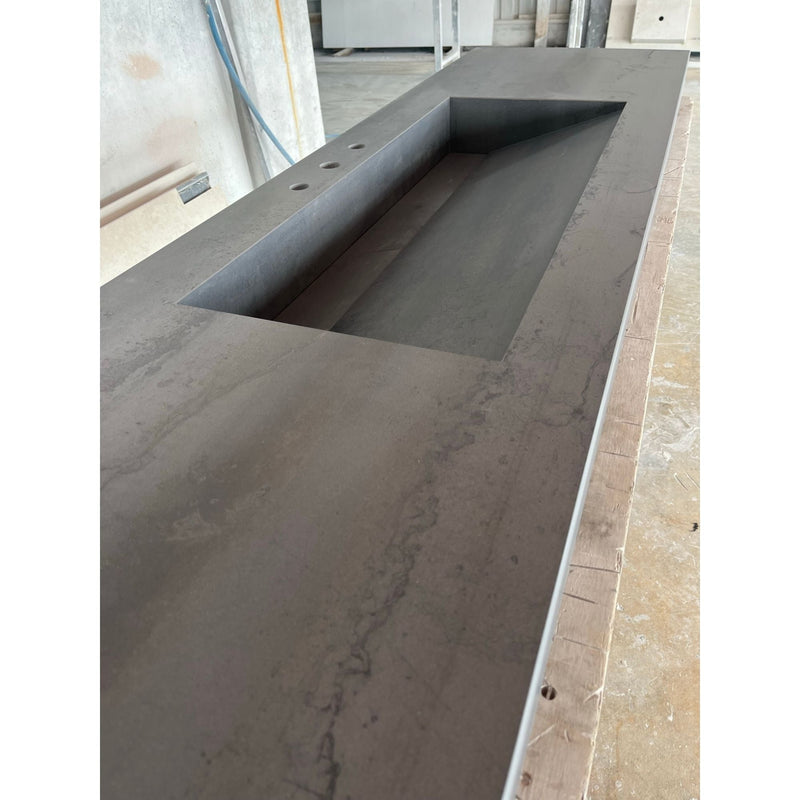 Metal Dark Engineered Porcelain Handcrafted Kitchen Bathroom Sink - Natural Stone Look, photo 6 of 21
