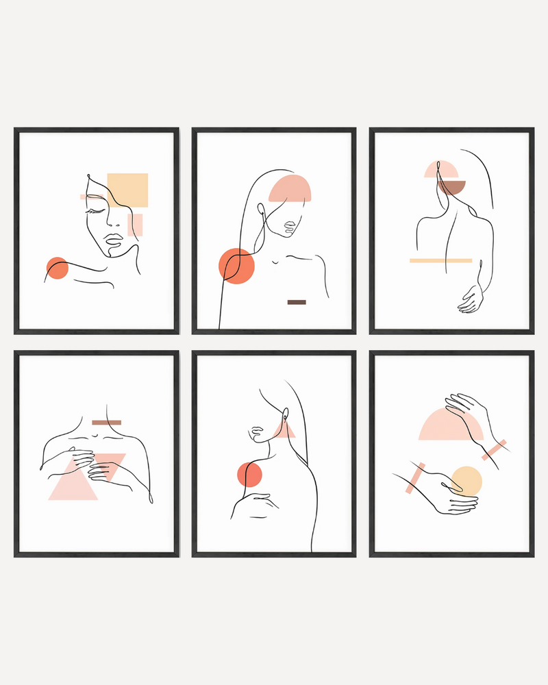 Abstract feminine line art