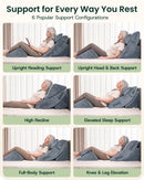 LX5 4-Piece Support for Shoulder & Upper Body Rest, Orthopedic Bed Wedge Pillow Set, Stone Navy with Aloe Vera