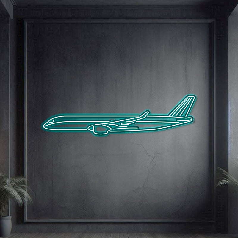 A350 Metal Neon Aircraft Wall Art - NCN0010