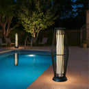 2 Piece Solar Powered Lantern Wicker Solar Patio Lamp by JHY DESIGN