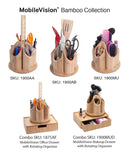 Bamboo 360° Rotating Organizer & Drawer Combo Set | Multi-Level Vanity & Desk Station for Makeup, Art Supplies, and Office Decor by MobilevisionUS