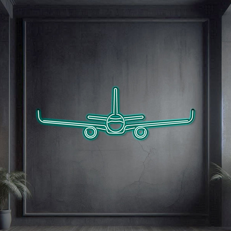 A321 Metal Neon Aircraft Wall Art - NCN0009