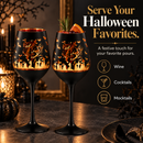 Crystal Halloween Stemmed Wine Glasses - Set of 2