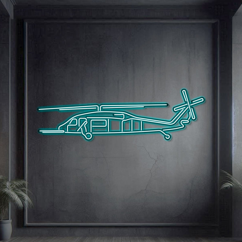 HH-60 Pave Hawk Metal Neon Aircraft Wall Art - NCN0050