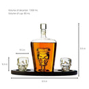 Skull King Skeleton Wine & Whiskey Globe Decanter Set 750 mL