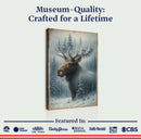 Snowy Forest Moose Double Exposure Wall Art