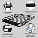 Universal Roof Rack Basket 45 x 36 Inches Rooftop Cargo Carrier Rack, 150 lbs for SUV, Truck & Car - Black Luggage Holder