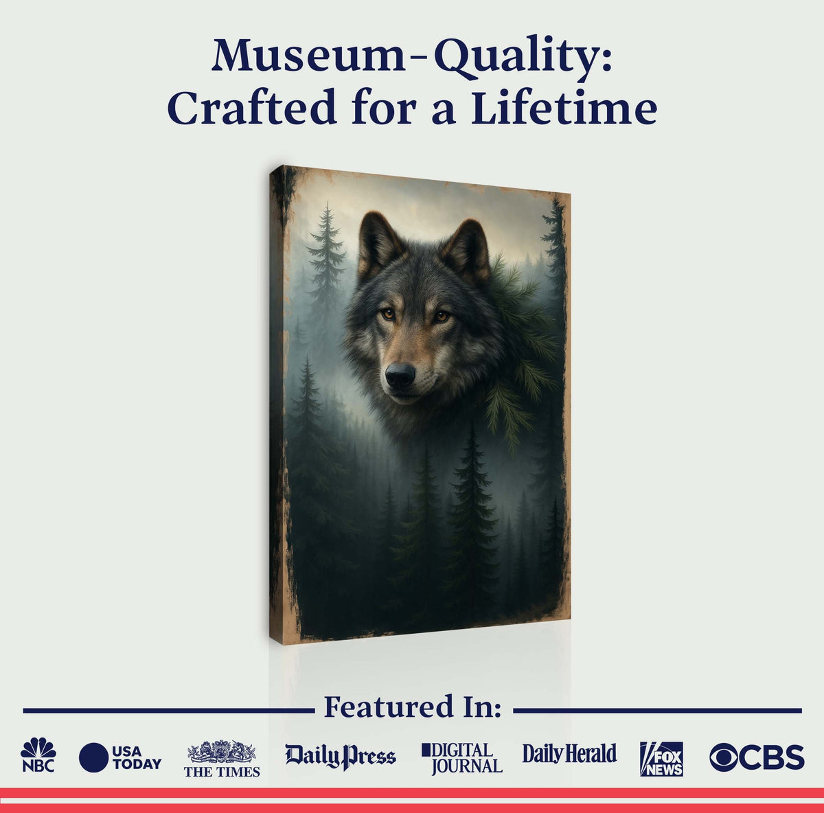 Wolf Double Exposure Wall Art V, photo 6 of 10