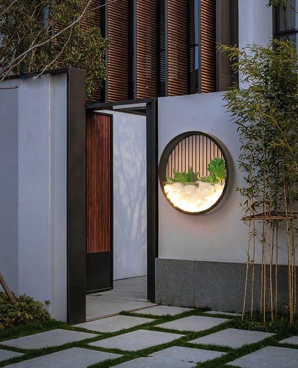 MIRODEMI® Modern Black Art Plant Outdoor Waterproof LED Wall Lamp For Garden, Porch