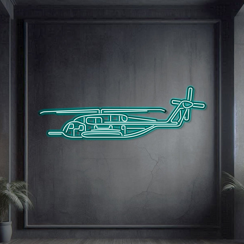 CH-53E Super Stallion Metal Neon Aircraft Wall Art - NCN0022